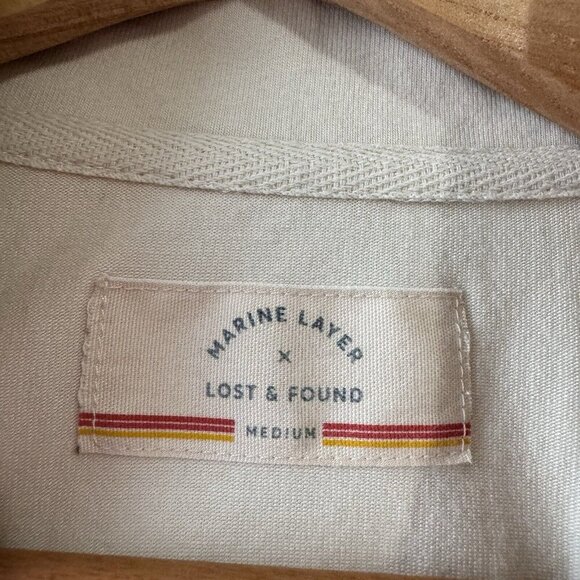 Marine Layer x Lost & Found Men’s Quarter Zip Striped Color Block Sweater M - Picture 6 of 16